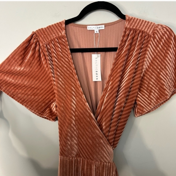 NWT Baltic Born Andi Ribbed Velvet Dress, Small, Cherry Blossom Pink - Picture 4 of 8